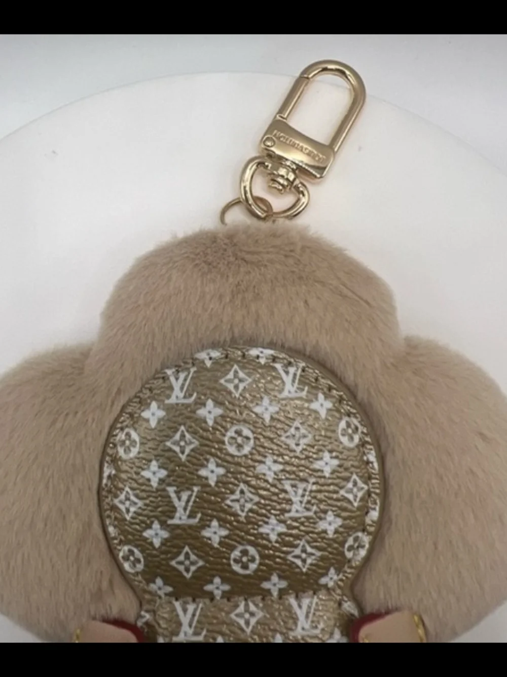 Lv Vivienne Flower Fur Bag Charm Keychain